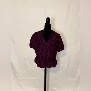 Ann Taylor Plum Peplum Top